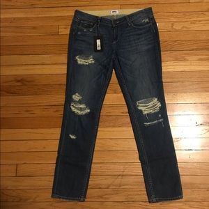 Paige denim distressed skinny jeans